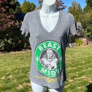 Beast Mode Marshawn Lynch Seattle Seahawks Graphic Top  Sz S